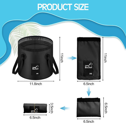 3 Pcs Collapsible Bucket Foldable Bucket with Handle, Cleaning Tools for Camping Fishing Hiking to Hold Water with Carry Bag Multiple Use Portable Lightweight (12L,Blue)