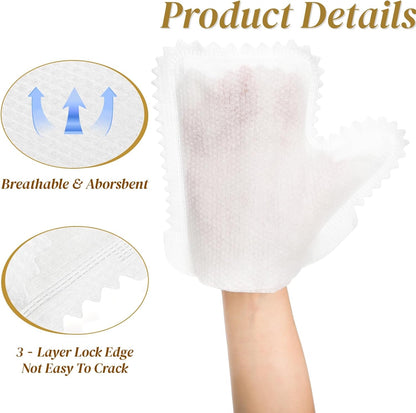 Noamus 100 Pcs White Microfiber Dusting Gloves, Disposable Artisan Dust Cloth Remove Mitt, Dual-Sided Dust Wipes Feather Dusters for Indoor Plants Furniture, House Cleaning Pet Hair, Electronic Device