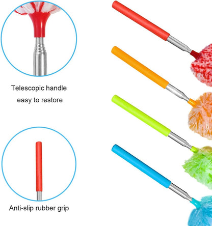 Tonmp 4 Pcs, [Microfiber] Hand [Duster] [Washable] Microfibre Cleaning Tool Extendable [Duster]s for Cleaning Office, Car, Computer, Air Condition