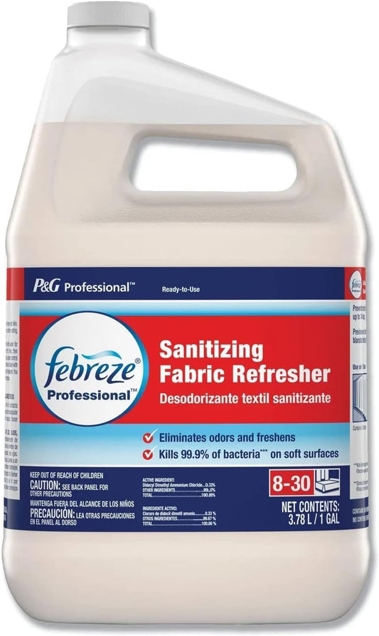 FEBREZE Professional Fabric Refresher, White, 1 Gallon Spray Refill, Mattress and Furniture Deodorizer with Light, Fresh Scent, Concentrate Safe for All Fabrics