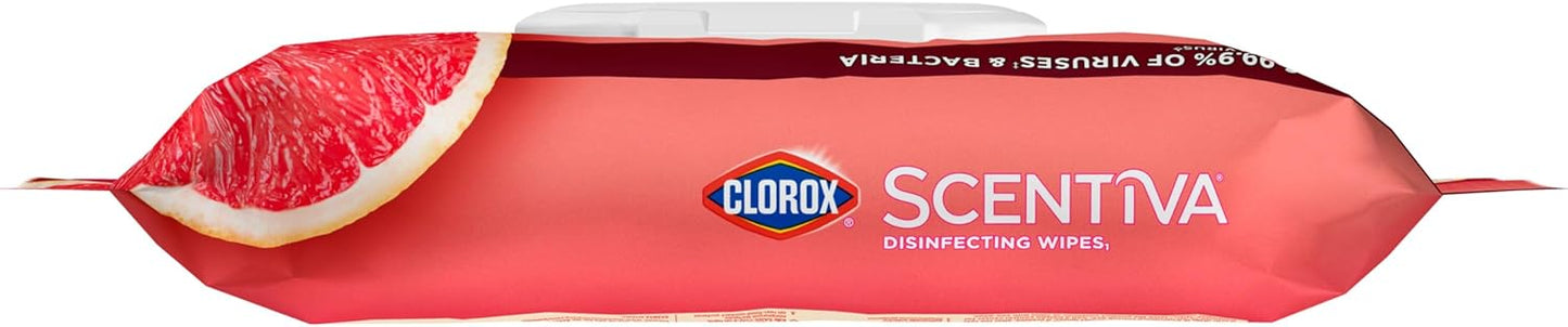 Clorox Scentiva Disinfecting Wipes, Coconut and Waterlily, 75 Count, Pack of 3 (Package May Vary)