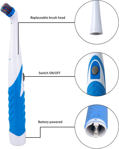 Electric Brush with 4-in-1 Multiple Brush Heads, Cordless Motorized Cleaning Brush for Bathroom, Toilet, Kitchen, Tile, Crevice