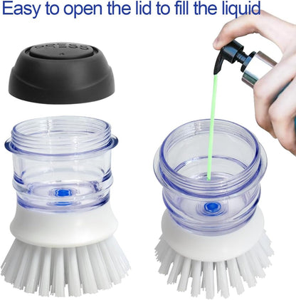CELOX Dish Scrubber with Handle Kitchen Scrub Brushes for Cleaning Sink, Pot