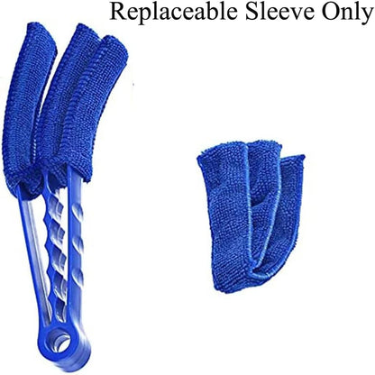 7 Pack Window Blind Cleaner Duster Brush Microfiber Sleeves Replacement Blinds Duster Cover Pad Refills for Blind Cleaner Tools with 3 Layer Arms Dark Blue Color
