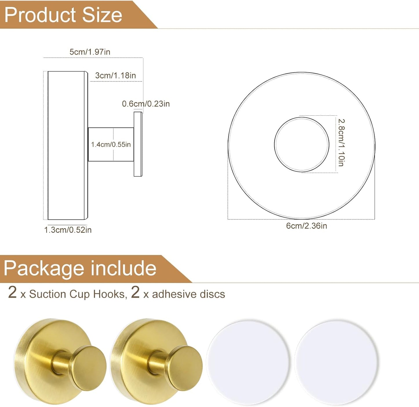 ZESLMG Adhesive Hooks for Shower, Chrome Self Sticky Hooks for Glass Window Kitchen Wall, Removable Bath Robe Loofah Door Wreath Coat Towel Hook No Damage for Hanging, 4 Pack