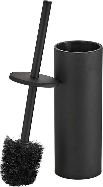 Brushed Gold Toilet Brush and Holder Set - Stainless Steel Toilet Bowl Scrubber with Replaceable Head & Splash Guard