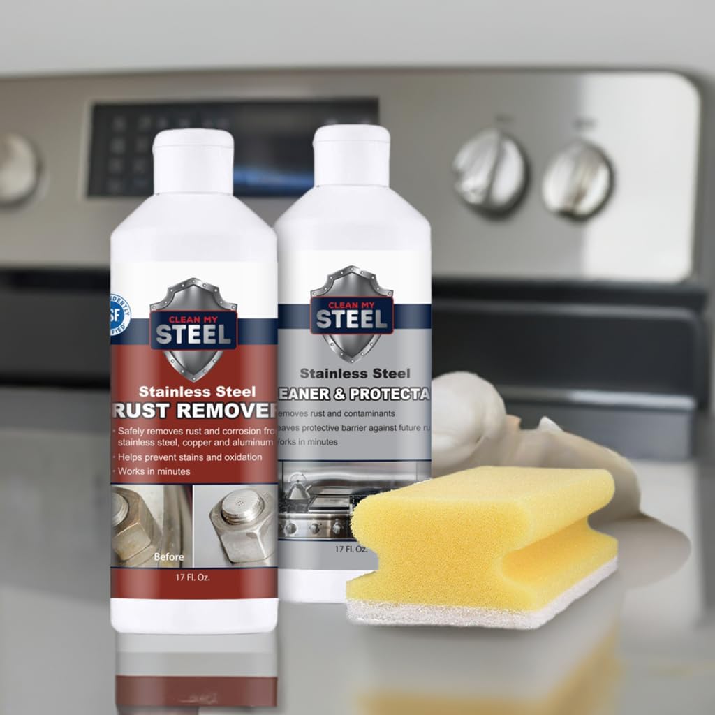 CLEAN MY STEEL Innoshine B570 Stainless Steel Rust Remover and Cleaner, NSF Certified, Approved for Food Contact Areas, 4 oz