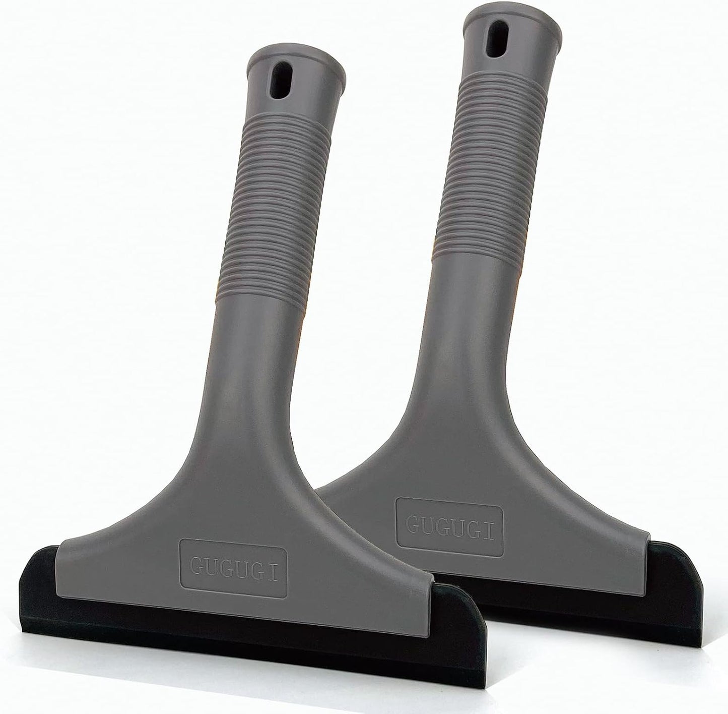 Super Flexible Silicone Squeegee, Auto Water Blade, Water Wiper, Shower Squeegee, 5.9'' Blade and 7.5'' Long Handle, for Car Windshield, Window, Mirror, Glass Door, Grey Black