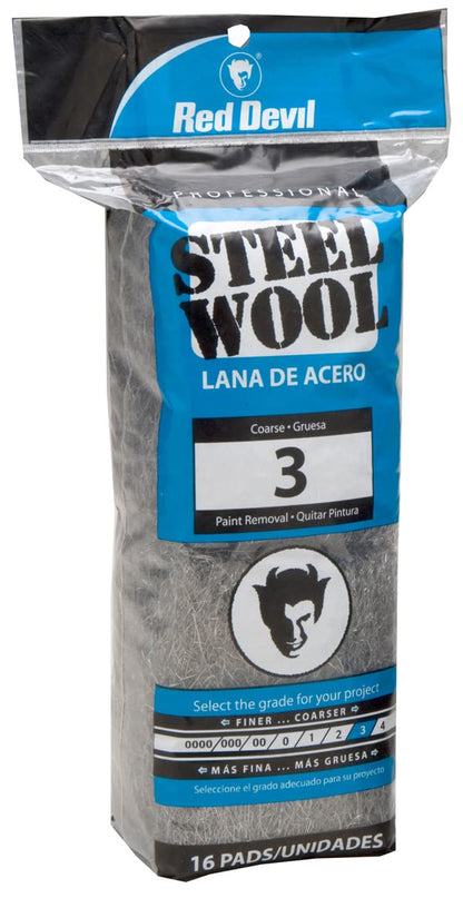 Red Devil 0310 Steel Wool, 0000 (Pack of 16)