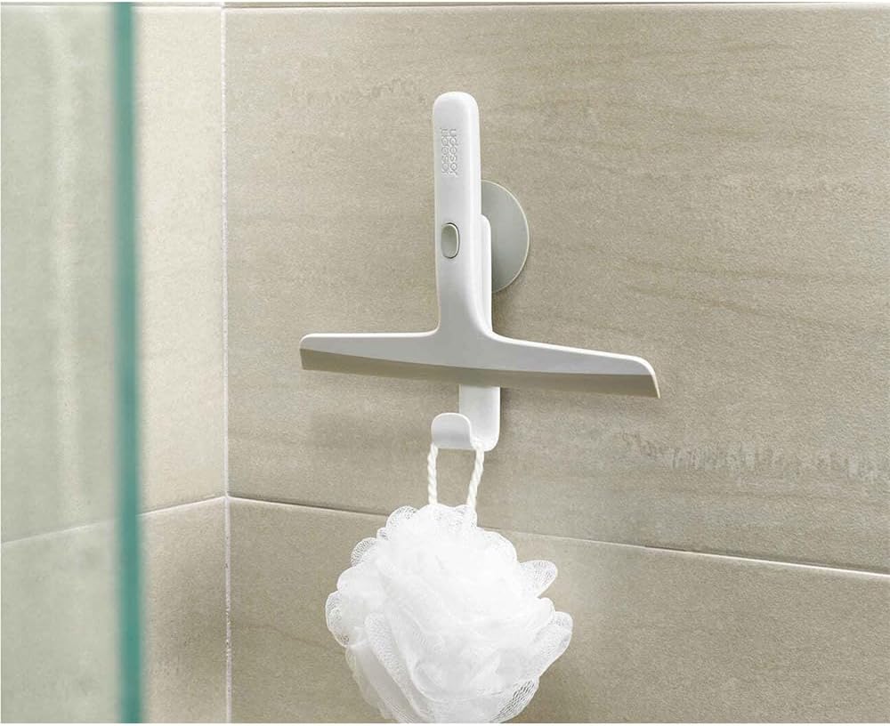 Joseph Joseph EasyStore Shower Glass Squeegee and Window Cleaner with Storage Hook, Bathroom Accessories