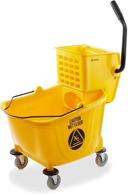 Dryser Commercial Side Press Wringer Combo Mop Bucket, 33 Quart, Blue