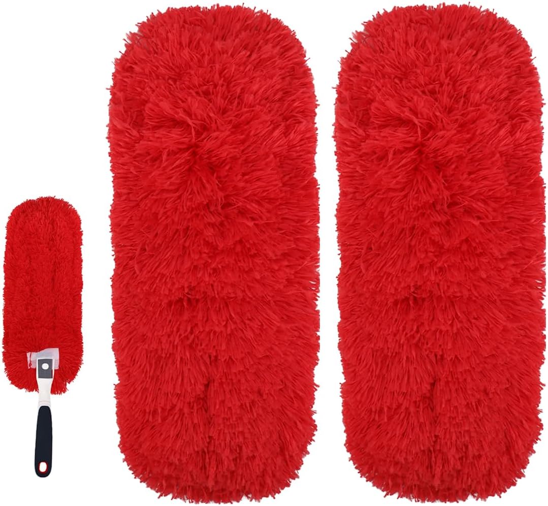 Reusable Microfiber Duster Refills Compatible with OXO & MR.SIGA Duster - Washable Duster for Household Cleaning Dusting Furniture Blind Ceiling Fan - 3Pack Grey(Handle NOT Included