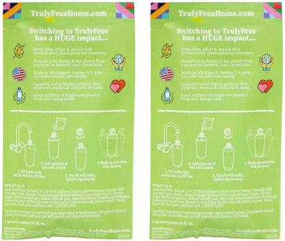 Truly Free Non Toxic Dish Soap Kit | Natural Concentrated Dishwashing Liquid - Sweet Basil Scent | Organic Plant-Based | Family Safe - Eco-Friendly Formula | 16 fl oz