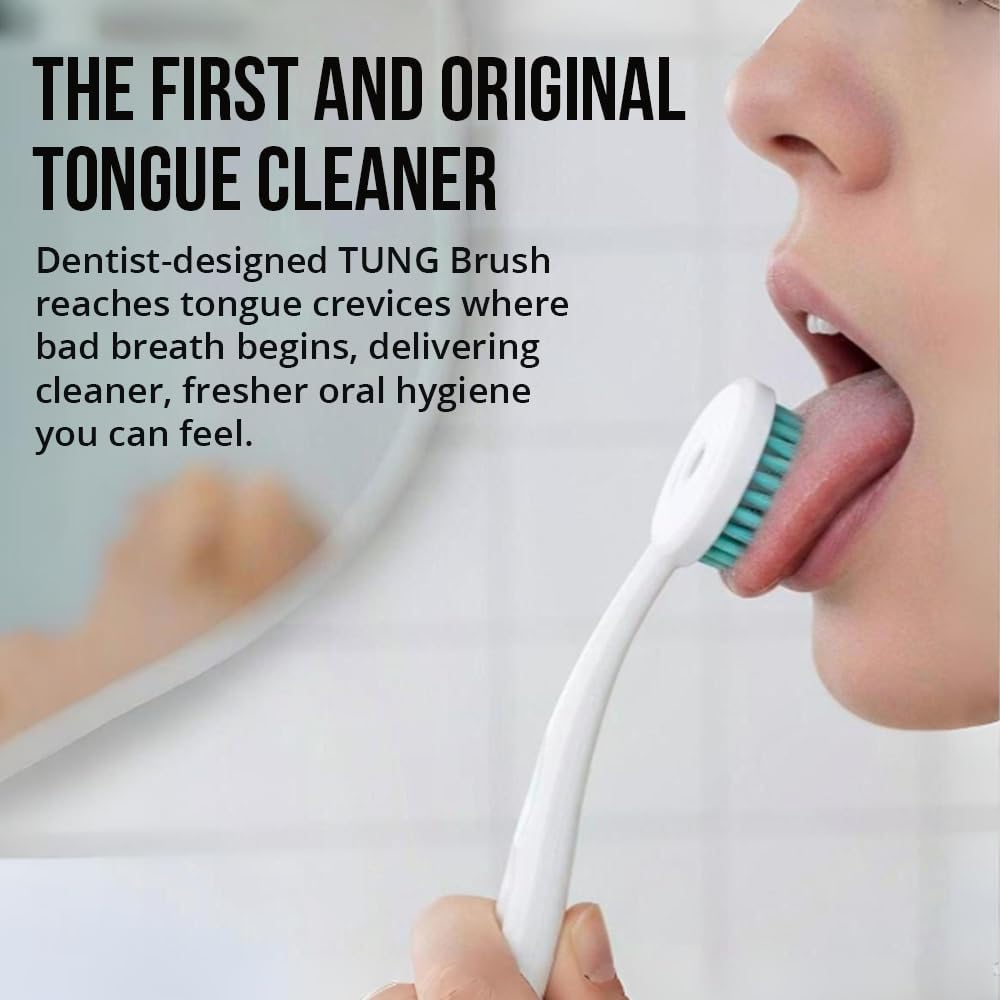 Tung Tongue Gel, Fresh Mint Tongue Cleaner Paste, Bad Breath Odor Eliminator, Halitosis Defense, BPA Free, USA Made (2-Pack)
