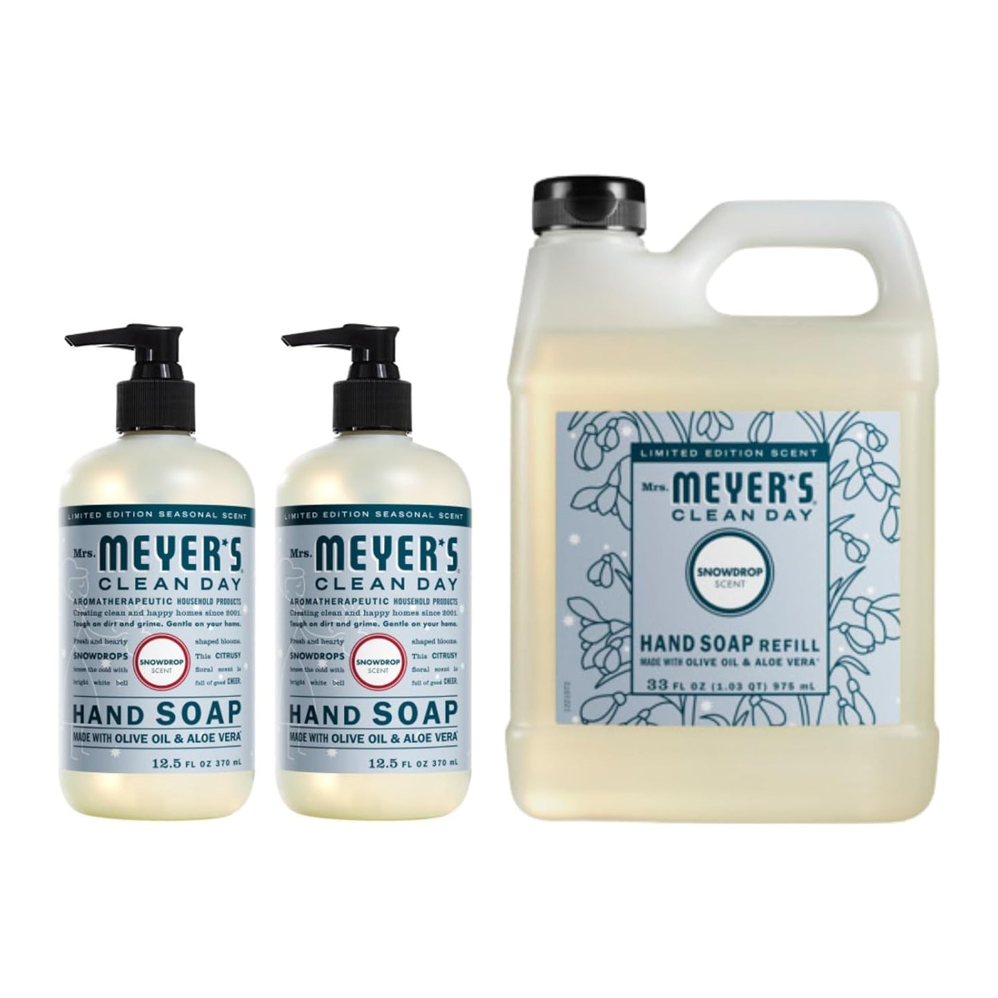 Mrs. MEYER'S Liquid Hand Soap Variety, 1 Plum Berry Refill, 1 Plum Berry Hand Soap (Vareity Pack)