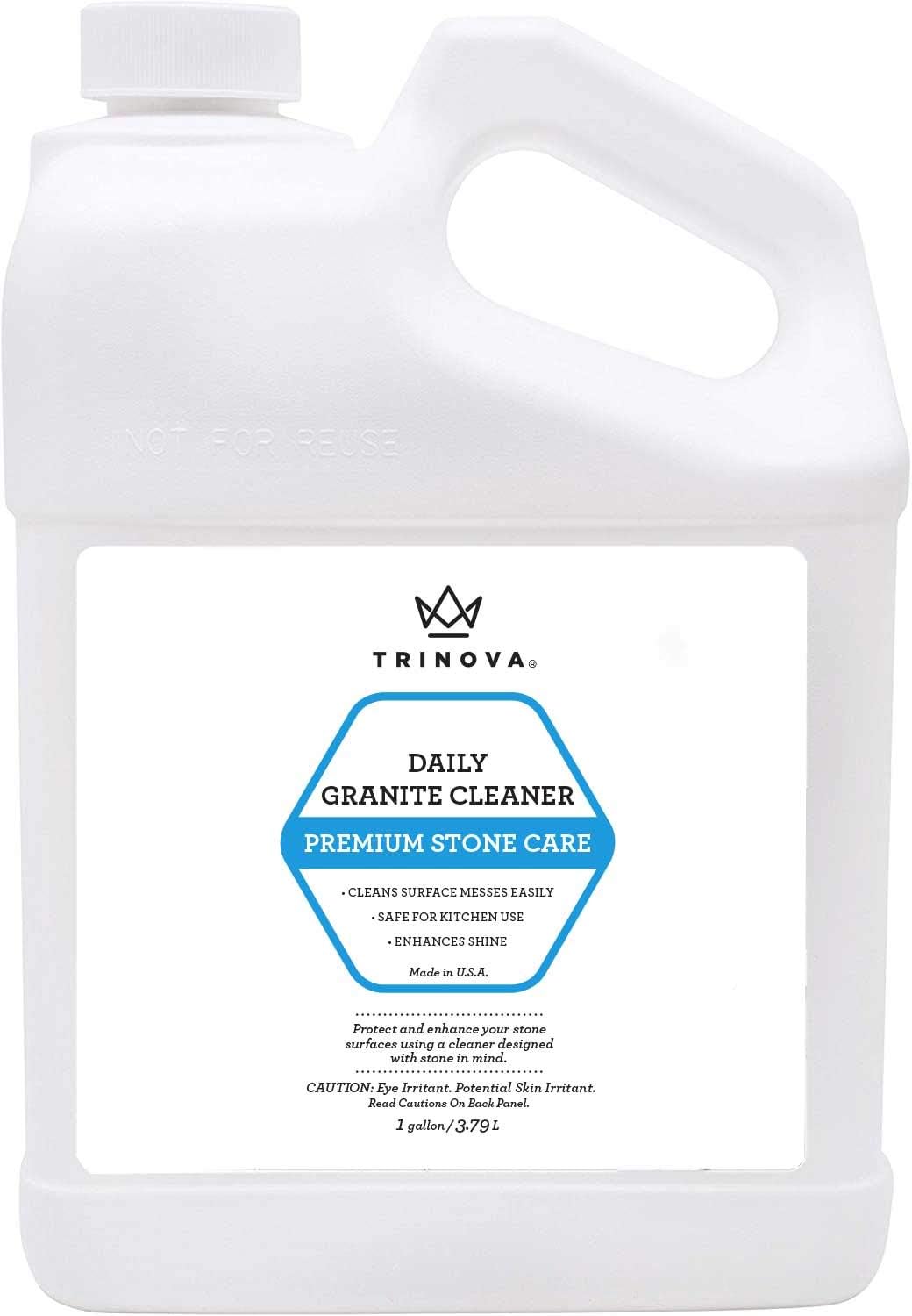 TriNova Granite Cleaner & Polish for Daily Use - Made in USA, Enhances Shine, Streak-Less - for Counter-Tops, Marble, Stone, Bathroom Tile Kitchen, & Islands - 18 fl oz