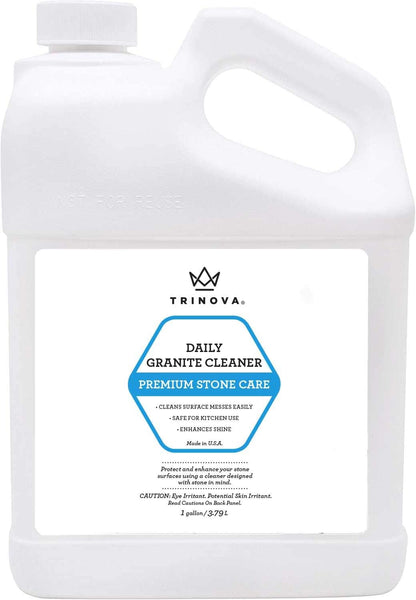TriNova Granite Cleaner & Polish for Daily Use - Made in USA, Enhances Shine, Streak-Less - for Counter-Tops, Marble, Stone, Bathroom Tile Kitchen, & Islands - 18 fl oz