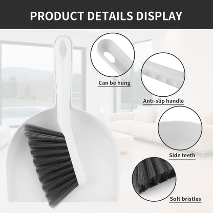 Small Broom and Dustpan Set, Dustpan and Brush Set, Small Brush and Dustpan Set, Mini Handheld Dustpan and Brushes Combo for Home, Desktop, Kitchen, pet