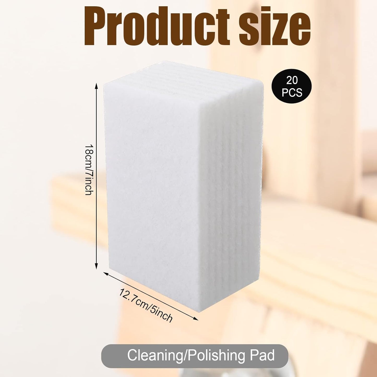 20 Pieces White Scrubbing Pad Non Scratch Scouring Pads Non Woven Scouring Sponge Multipurpose Abrasive Multi Surface Scrubber for Cleaning Polishing(4.5 x 9.8 Inch)