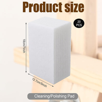 20 Pieces White Scrubbing Pad Non Scratch Scouring Pads Non Woven Scouring Sponge Multipurpose Abrasive Multi Surface Scrubber for Cleaning Polishing(4.5 x 9.8 Inch)