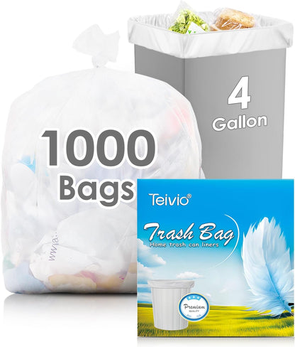 Teivio Large Clear Trash Bags 55-60 Gallon 20 Counts Fit 50,55,60,Gal All Purpose Garbage Bags, Extra Large Lawn and Leaf Bags Outdoor Trash Can Liner, Drum Liners, Workshops, Backyard
