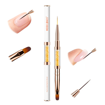 Modelones Nail Art Brushes Set, Nail Brush kit Gel Polish, Extension Gel, Liner, Clean up, Carving, Apex Building, Dotting Pens Professional Tools for Drawing Painting 3D Design Salon & DIY Use