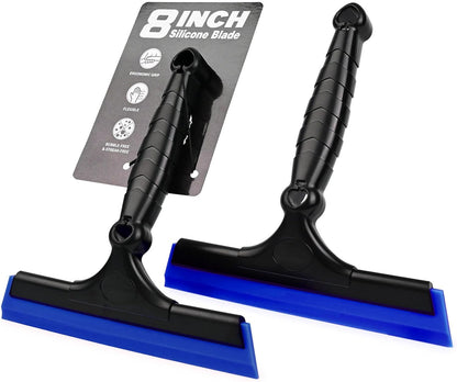 EHDIS 2PCS Flexible 8-Inch Silicone Squeegee Window Tint Tool Auto Water Blade, Shower Squeegee for Car Windshield, Glass, Tiles, and Smooth Surfaces