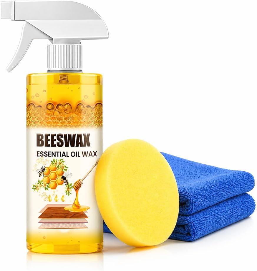 Natural Beeswax Repairing and Care Spray, Natural Beeswax Furniture Polish, Wood Cleaner Repairing and Care Spray, Restores Shine & Removes Scratches (1Pc)