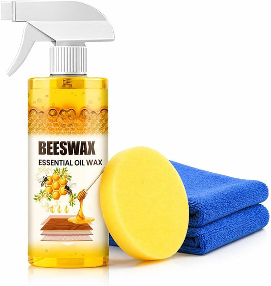 Natural Beeswax Repairing and Care Spray, Natural Beeswax Furniture Polish, Wood Cleaner Repairing and Care Spray, Restores Shine & Removes Scratches (1Pc)