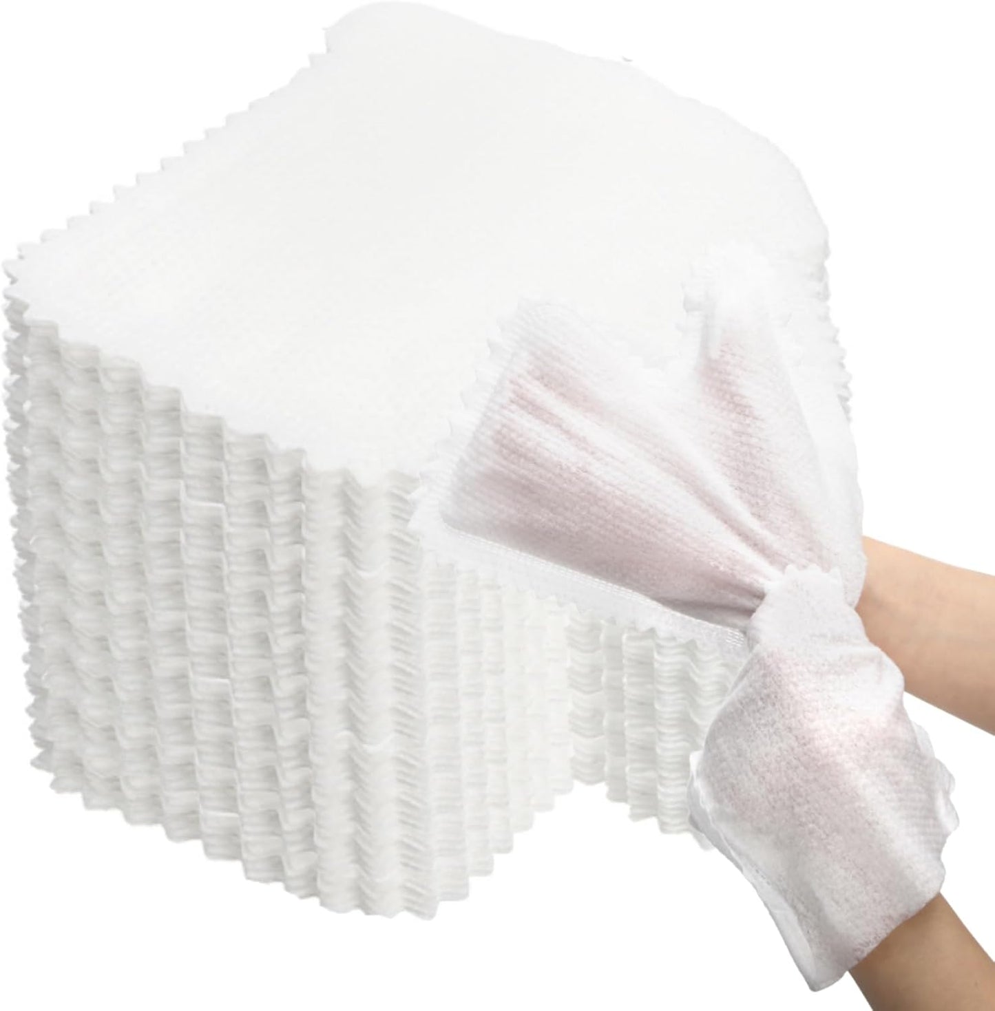 Noamus 100 Pcs White Microfiber Dusting Gloves, Disposable Artisan Dust Cloth Remove Mitt, Dual-Sided Dust Wipes Feather Dusters for Indoor Plants Furniture, House Cleaning Pet Hair, Electronic Device