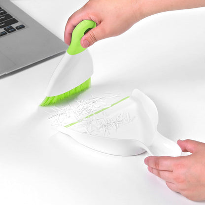 NACENA Mini Dustpan and Brush Set 2 Pack, Small Broom and Dustpan Set Dust Pan and Mini Hand Broom Dustpan and Broom Combo Compact for Home Table Keyboards Sofa Kitchen, Blue