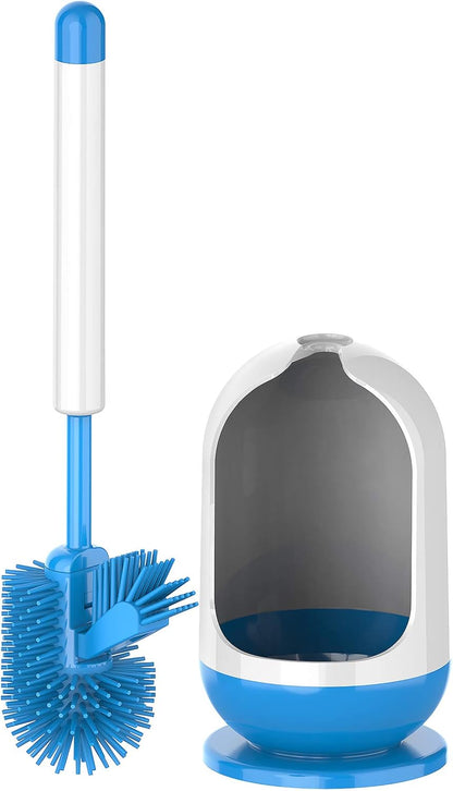 MR.SIGA Soft Bristle Toilet Brush with Holder, Gray & Black, 1Pack