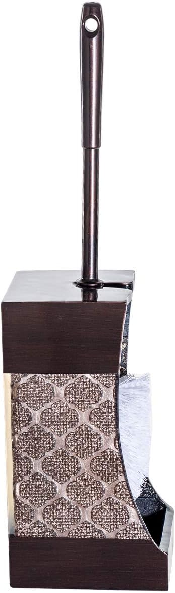 Creative Scents Rustic Luxe Toilet Brush and Holder Set - Beige Toilet Bowl Cleaner Brush with Strong Metal Handle - Long Bristles Toilet Bowl Brush and Holder - Rustic Farmhouse Decor