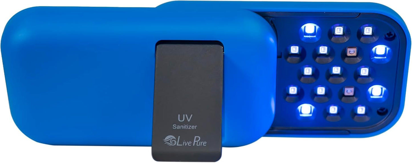 LivePure Handheld UV Light Sanitizer. Portable UV Light for Disinfecting Room, Kitchen, Car, Bathroom, Household Surfaces. Leopard