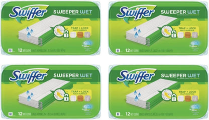 Swiffer Sweep + Mop, Wet Pads Refill, Floor Cleaner for Dirt, Dust, Hair, Cleaning Cloths for Mopping Home, Bathroom, Kitchen, All Purpose Multi-Surface Floor Wipes, Gain, 24ct