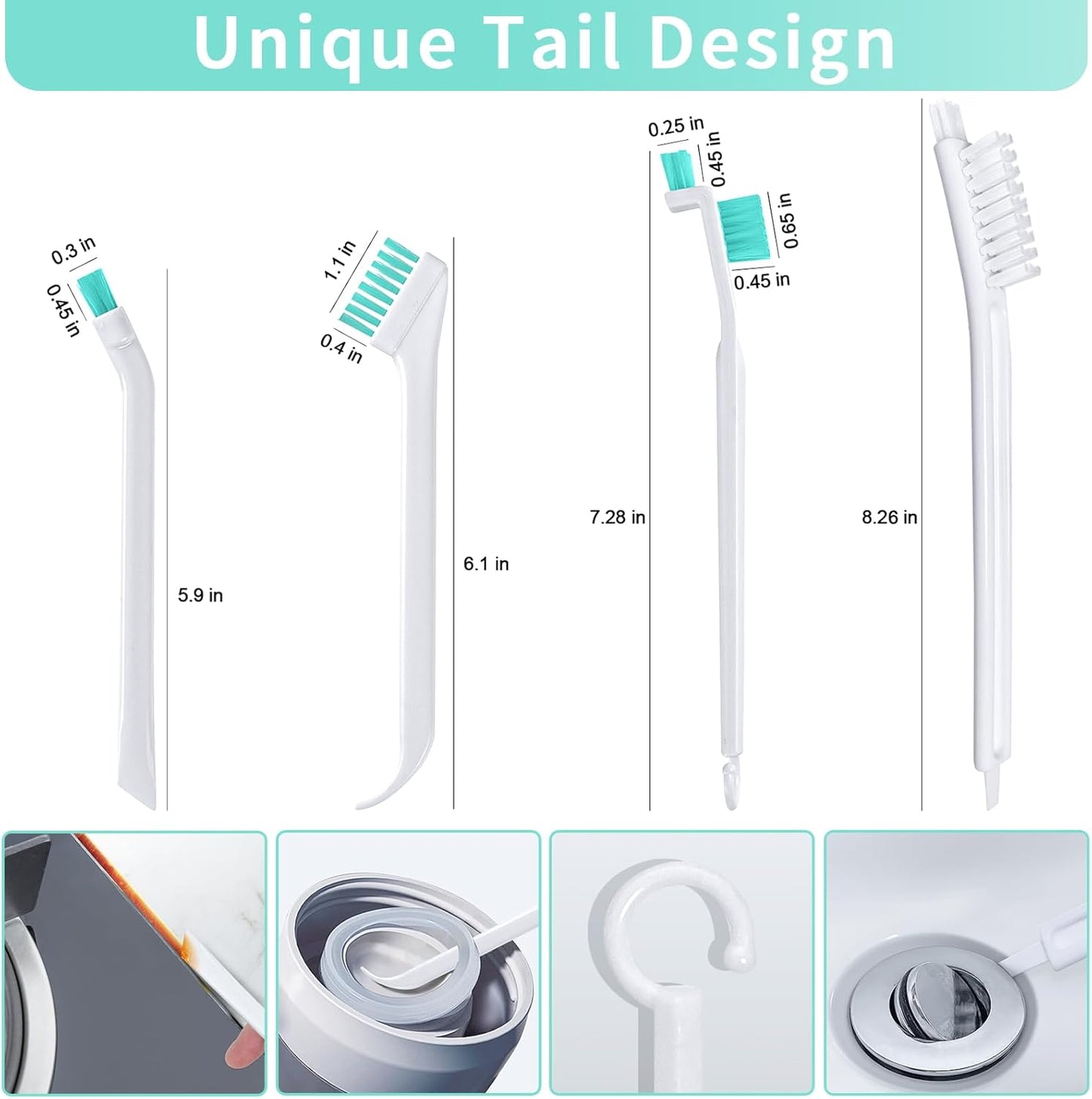Lumkew Small Cleaning Brush Tight Spaces, 8pcs Crevice Cleaning Brushes Tool for Household Use, Tiny Cleaning Brush Mini Parts Humidifier Toaster