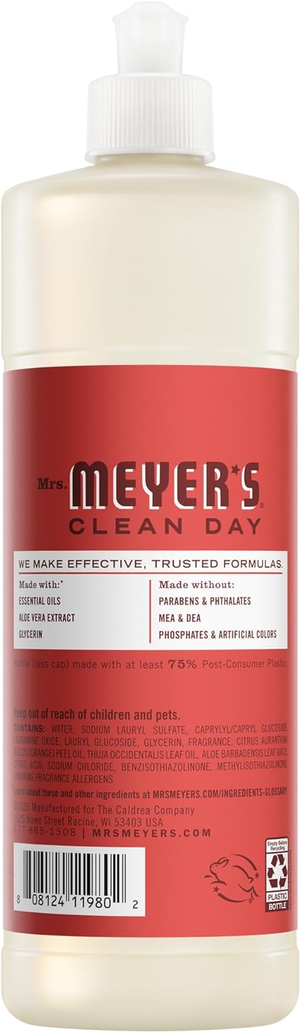 Mrs. MEYER'S CLEAN DAY Liquid Dish Soap, Blueberry Scent, 16 Fl Oz Bottle - 3 Pack
