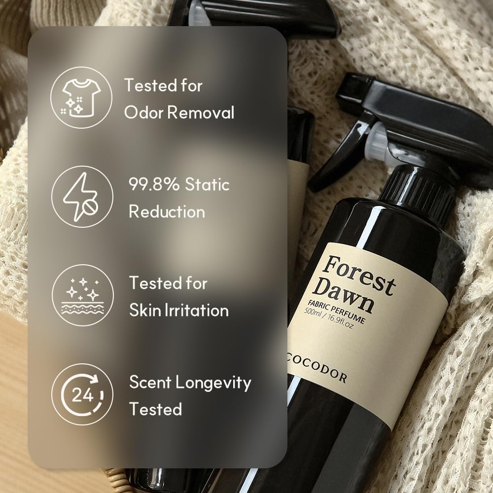 COCODOR Fragrance Room Spray/Black Cherry / 16.9oz(500ml)/ Made with Essential Oils, scented room closet fabric odor eliminator spray
