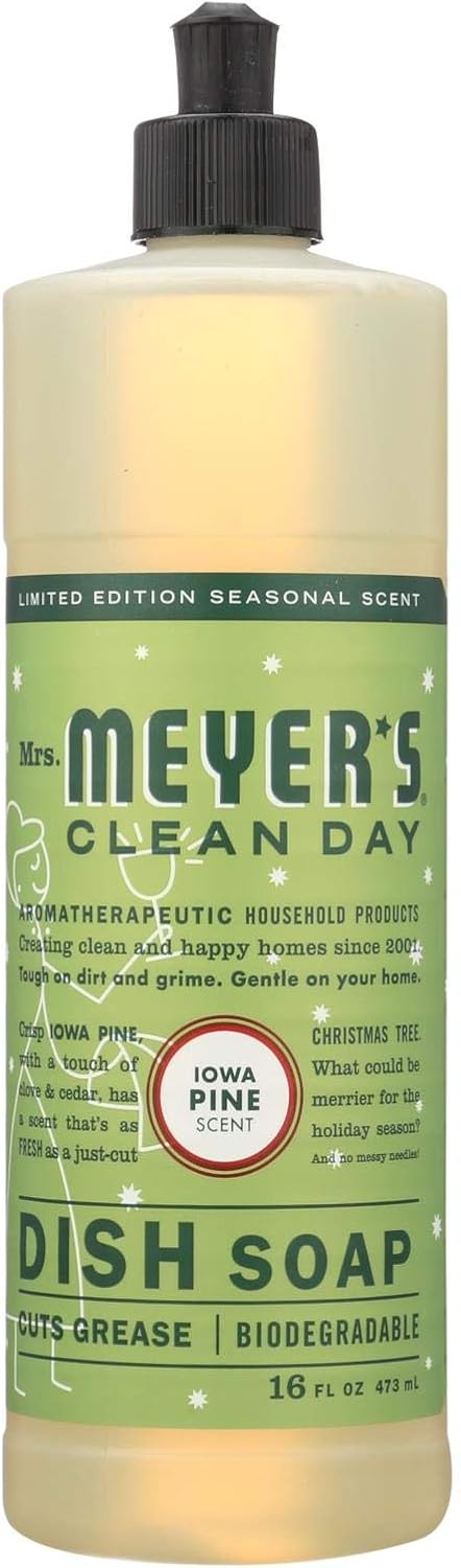 MRS. MEYER'S CLEAN DAY Liquid Dish Soap, Honeysuckle Scent, 16 Fl Oz Bottle