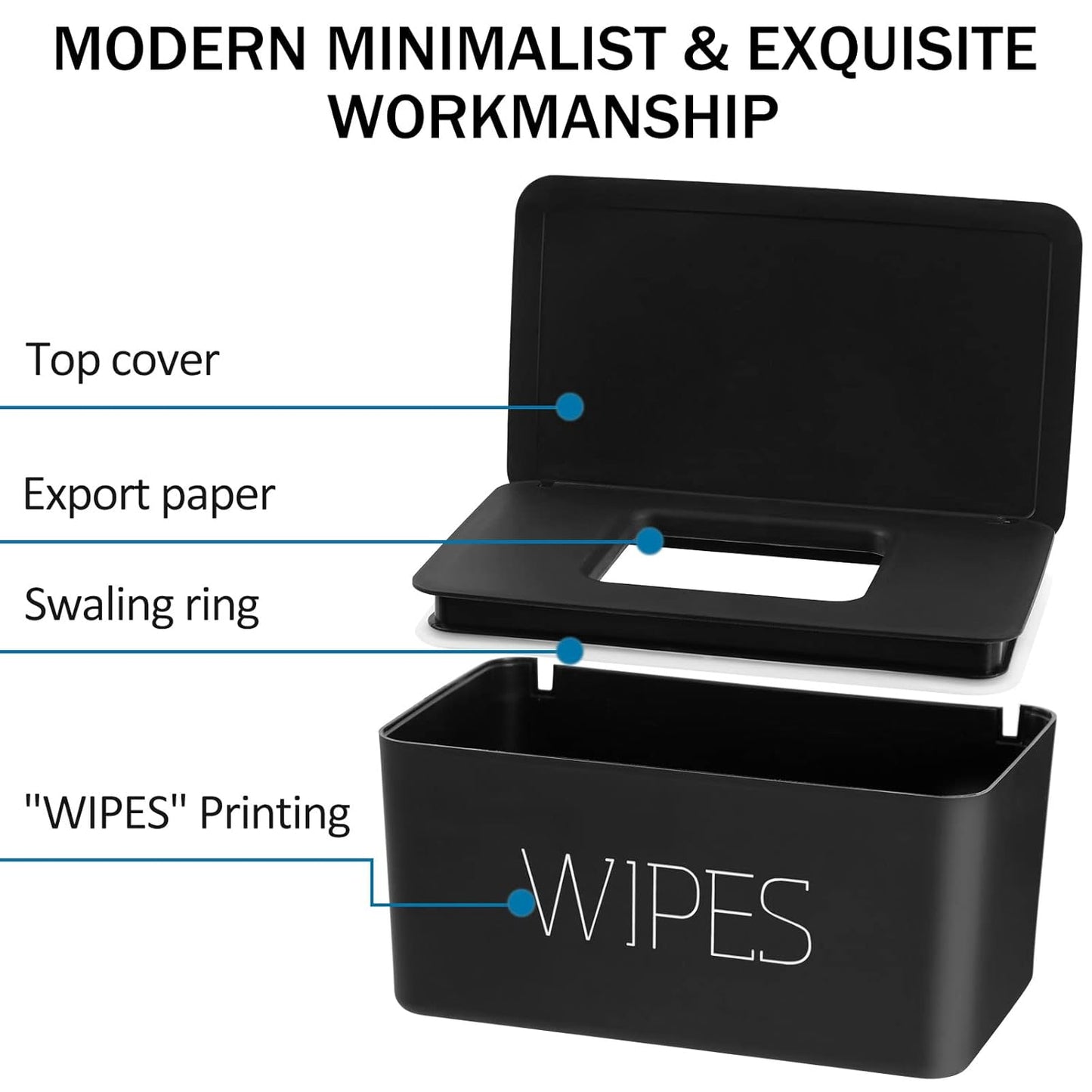 NOVWANG Wipes Dispenser, Large Capacity Baby Wipe Holder(8.3L × 4.9W × 3.9H Inches) Refillable Wipes Container with Sealing Design Baby Wet Wipes Dispenser for Bathroom Home Office Car