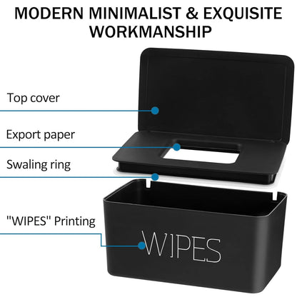 NOVWANG Wipes Dispenser, Large Capacity Baby Wipe Holder(8.3L × 4.9W × 3.9H Inches) Refillable Wipes Container with Sealing Design Baby Wet Wipes Dispenser for Bathroom Home Office Car