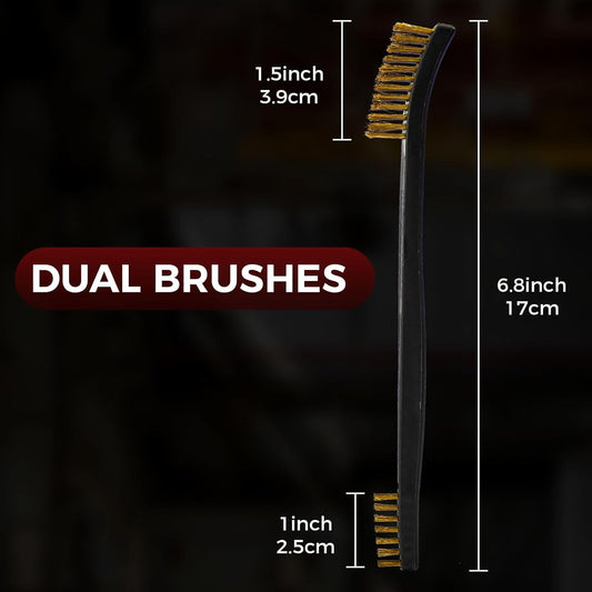 PINGMIC 12 Pack Double-Ended Gun Cleaning Brushes Set - Nylon Brushes with Plastic Handles, All-Purpose Gun Cleaning Supplies Kit for Pistols, Rifles & Metal Parts