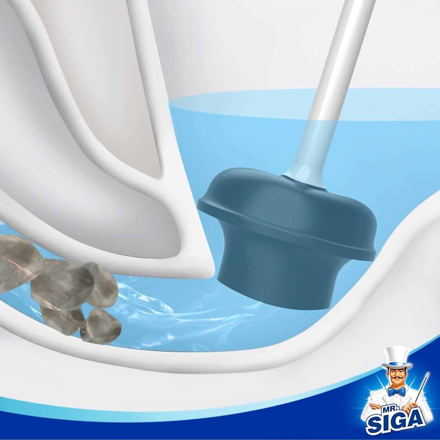 MR.SIGA Toilet Plunger with Holder, Heavy Duty Toilet Plunger and Holder Combo for Bathroom Cleaning, Black