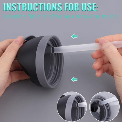 6pcs Replacement Straws for Owala Freesip 24/32oz, Reusable Plastic Straws with Cleaning Brush Tumbler Accessories Parts for Owala Flip 24/32oz Stainless Steel Insulated Water Bottle