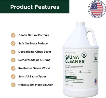 Northwood Sauna - Sauna Cleaner - Natural Wood Cleaner & Deodorizer - Ready-to-Use Spray - 1 Quart (32 Fl Oz)