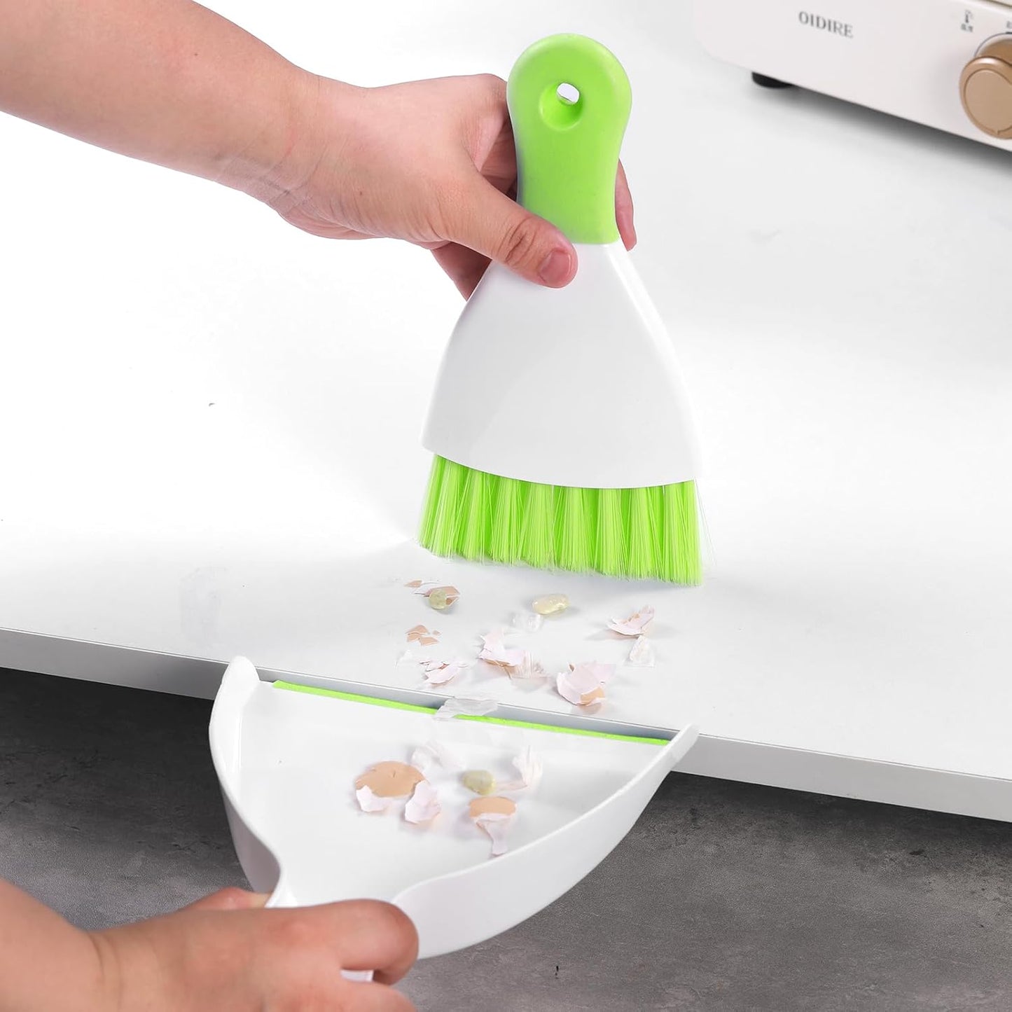 NACENA Mini Dustpan and Brush Set 2 Pack, Small Broom and Dustpan Set Dust Pan and Mini Hand Broom Dustpan and Broom Combo Compact for Home Table Keyboards Sofa Kitchen, Blue