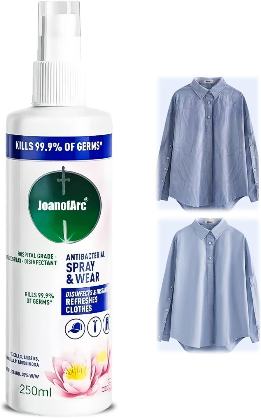 Wrinkle Releaser Spray, Wrinkle Free Fabric Refresher Spray, Stain Remover Kit, Smooths Wrinkles on Clothes Without Ironing, Instant Odor Eliminator, Fabric Refresher (250ml)