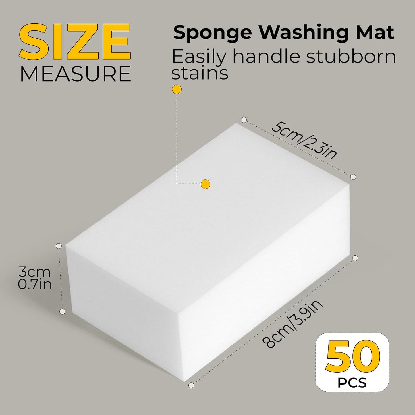 (50 Pack 3.1"x1.9"x1.1") Melamine Sponges Magic Cleaning Sponges in Bulk Eraser Sponges for Kitchen Bathroom Cleaning Supplies for Stains and Dirt