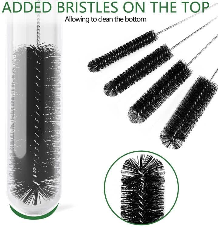CiaraQ Bottle Cleaning Brushes, 8 Inch Nylon Tube Brush Set, Cleaner for Narrow Neck Bottles Cups with Hook, Set of 10pcs