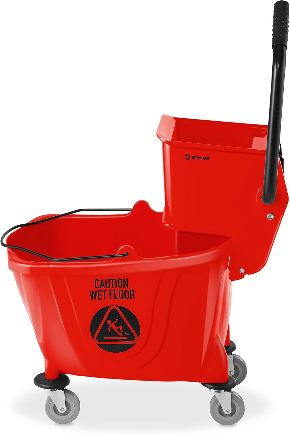 Dryser Commercial Side Press Wringer Combo Mop Bucket, 33 Quart, Blue